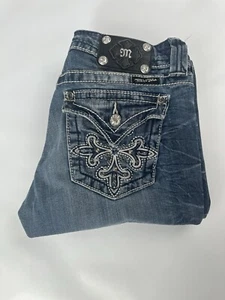 Miss Me Jeans JP5335B3 Boot Cut Distressed Size 29 Inseam 33 Medium Wash Y2K - Picture 1 of 12