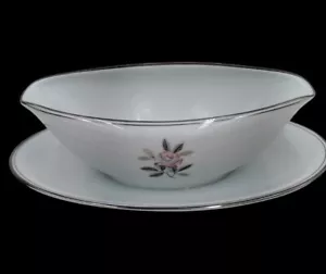 Fine China Noritake Rosales Japan Rosa Rose Platin Blätter & Borte Sauciere - Bild 1 von 9