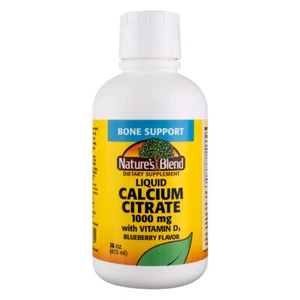 4 Pack Nature's Blend Calcium Citrate + Vitamin D3 Liquid, Blueberry, 1000 mg... - Picture 1 of 3