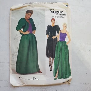 Vtg Vogue Pattern 2834 Chrstian Dior Fit Flare Dress Lined Jacket Miss 6 CUT 80s - Picture 1 of 8