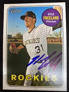 Kyle Freeland Rockies Signed Auto Autographed 2018 Topps Heritage Card #310~ COA - Picture 1 of 5