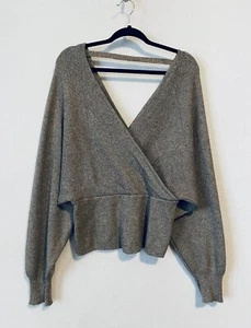 Suéter Love Tree Para Mujer 1X Moca Marrón Imitación Envoltura Manga Dolman Slouchy Boho - Imagen 1 de 9