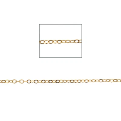 Cadena de eslabones de cable plano GF de 10', llena de oro de 14kt, delicada, cadena a pie, 2 mm, 1322F Foto 1 de 2