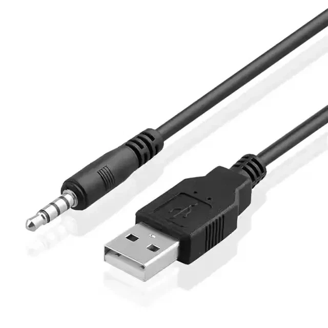 3.5mm Aux Audio Cable Cord Adapter Jack Data Syn To USB 2.0 Male Port MP3 MP4 - Image 1 of 1