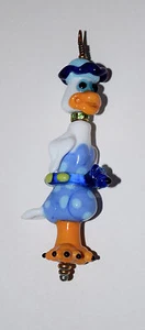 Handmade Glass Lampwork Bead WACKY DUCK in bathing suit approx 3 1/2 inches tall - Picture 1 of 4