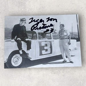 Tiger Rom Pistone VINTAGE #3 SOLDIER FIELD RACE 1955 autographed NASCAR card