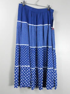 NWT: Cathy Daniels Womens Blue Polka Dot Skirt,  Size Large MSRP $50 - Picture 1 of 12