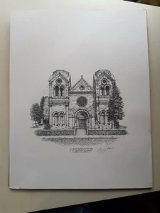Larry Bridges SANTA FE, NM ST. FRANCIS CATHEDRAL Limited Ed PRINT 30/400 SIGNED - Picture 1 of 9