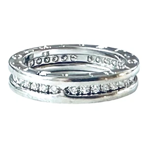 Anillo Bvlgari B.zero 1 Diamante Oro Blanco 18k Eternidad Apilable 0.51 ct. Talla 7 - Imagen 1 de 12