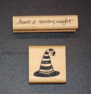 A Muse Artstamps Have A Spooky Night 9-8275B & Hexenhut 2-2617B Gummistempel - Bild 1 von 4