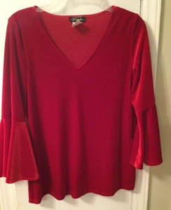 Top, camisa, blusa para mujer Prelude rojo con cuello en V talla S - Imagen 1 de 4