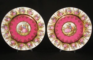 TWO Fragonard - Love Story - 10.25” Porcelain Plates by JKW, Western Germany - Picture 1 of 24