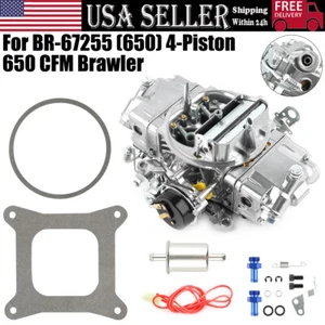 4 Barrel 650 CFM Brawler Double-Pumper Carburetor Electric Choke BR-67255 Carb.. - Picture 1 of 22
