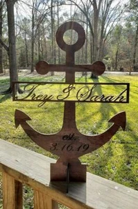 Anchor Custom Party centerpiece, Names and Date,Nautical centerpiece, Custom cen - Picture 1 of 6