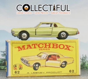 MATCHBOX - LESNEY #62 MERCURY COUGAR - GREEN RED INT - DIECAST *BEAUTY*🔥 NMIB - Picture 1 of 5