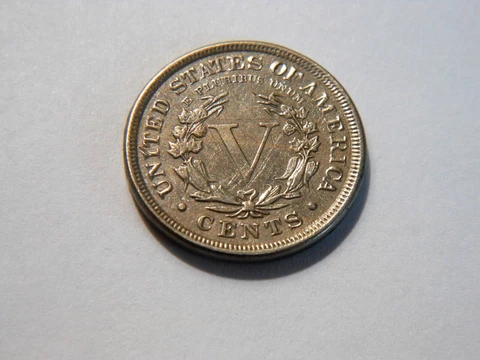 1895 Liberty V Nickel with AU details,  Nice *Lower Priced* Vintage Coin Cover