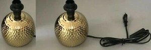 2x E14 Lampengestell Nachttischlampe Lampe Leuchte Tischlampe gold Lampenfuß SET - Bild 1 von 7
