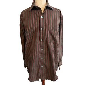 Harold Powell Striped Button Up Top Medium - Picture 1 of 7