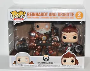 Overwatch Pop Vinyl 2019 SDCC Blizzard Exclusive Reinhardt and Brigitte 2 Pack - Picture 1 of 7