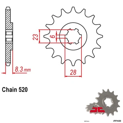 Piñones de contraeje JT piñón 520 paso 13 dientes Suzuki RM465 (1981-1982) Foto 1 de 2