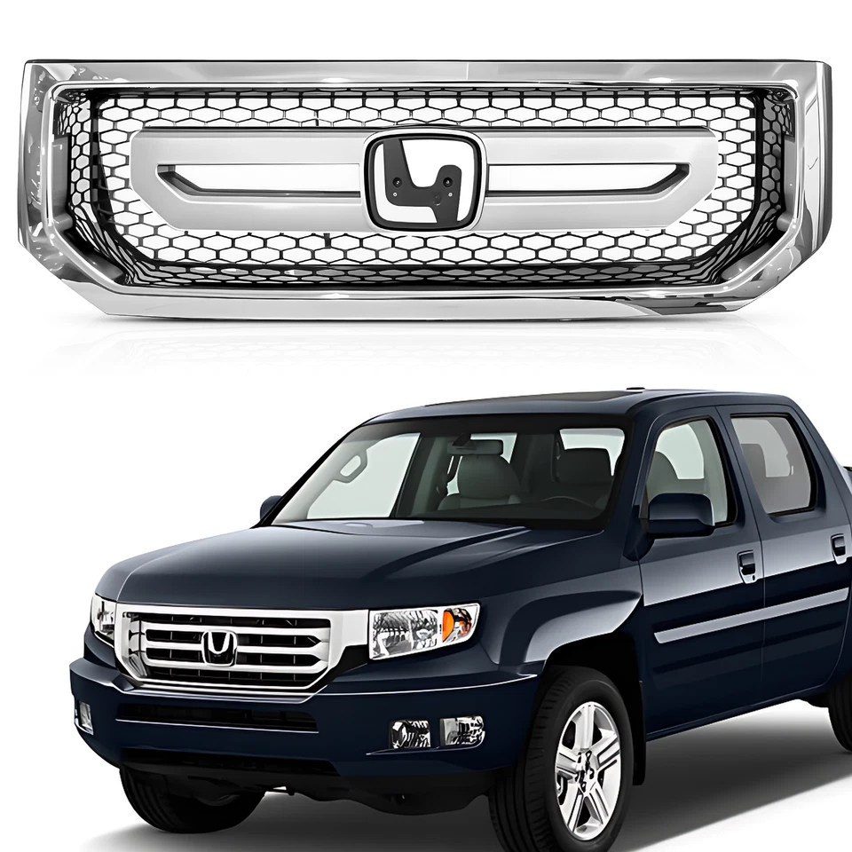 Front Grille Grill For 2009-2011 Honda Ridgeline 71100-SJC-ZZ00 71100-SJCX-A2 Foto 1 de 4