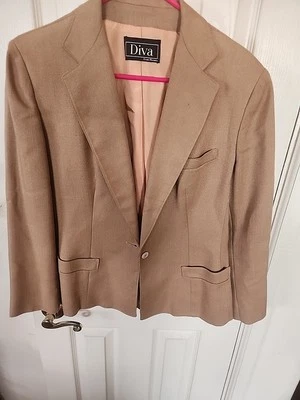 CHAQUETA MUJER DIVA EVAN-PICONE AJUSTADA BEIGE LINO...MEDIANA  Foto 1 de 3