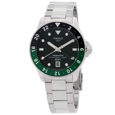 Reloj para hombre Tissot Seastar 1000 cuarzo GMT esfera negra bisel sorita Foto 1 de 3