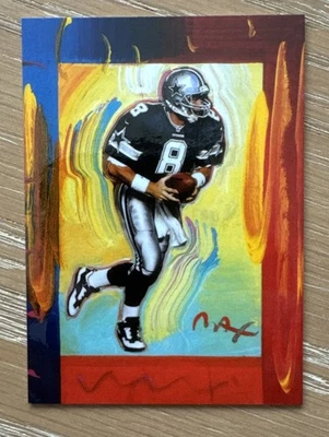 Troy Aikman — Peter Max 1997 Topps Gallery Insert, Dallas Cowboys PM8 - Image 1 of 2