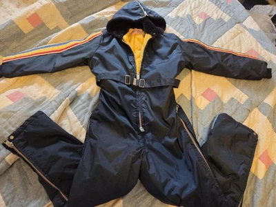 70S UNITED PIONEER BOYS/GIRLS Snowmobile Suite  COOL RACING STRIPES! - Image 1 of 4