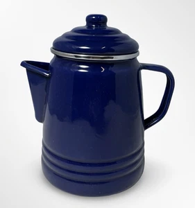 NUEVO 8 Tazas Estufa Percolador Azul Porcelana Esmalte en Acero - Camping - Imagen 1 de 3