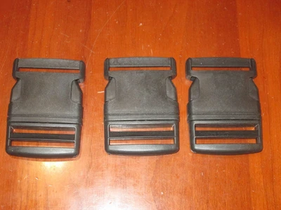 Nuevo Juego de 3 Hebillas de Liberación Lateral Rápida Negras Clips de Hebilla de Plástico 2"x3" Foto 1 de 4