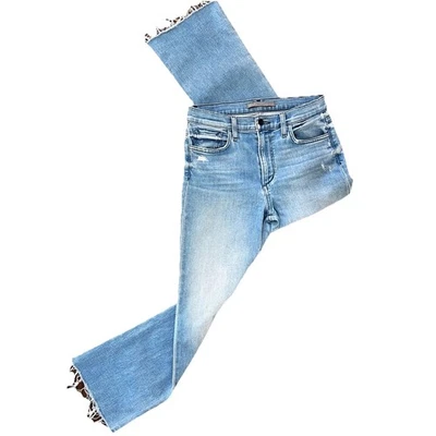 Joe’s Jeans The Callie High Rise Cropped Bootcut Raw Hem Denim 27 Light Wash - Image 1 of 4