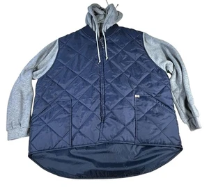 Big Mac Workwear Stepp Hoodie Herren XXL Navy Blau Grau Tasche Kordelzug Reißverschluss - Bild 1 von 10