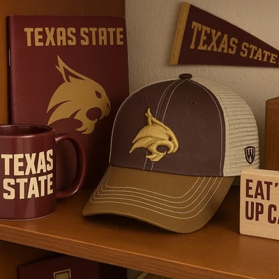 TOP OF THE WORLD TEXAS STATE BOBCATS OFFROAD MALLA GORRA AJUSTABLE - GRANATE Foto 1 de 4