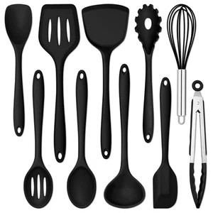 E-far 10 Pieces Silicone Cooking Utensils Set, Heat Resistant Kitchen Utensil... - Picture 1 of 8