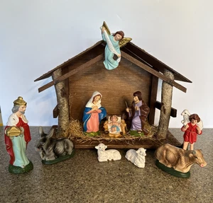 Presepe presepe vintage anni 50 Giappone 11 pezzi - incompleto - Foto 1 di 24