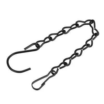 Hanging Chains 24cm Extension Chain Link with S-Shaped Hooks Black 6pcs   Foto 1 de 4