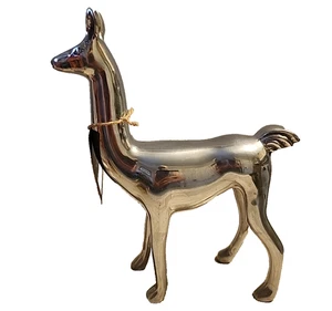 Deer Llama Nate Berkus Silver-tone Metal Figurine 9” Tall Holiday Decor - Picture 1 of 11