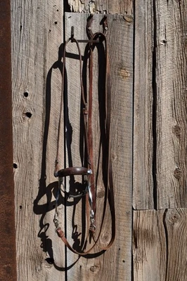 CABEZAL VINTAGE, BROCA SIMON HECHA EN CROCKETT, RIENDAS ~ PLATAFORMA COMPLETA LISTA PARA USAR Foto 1 de 4