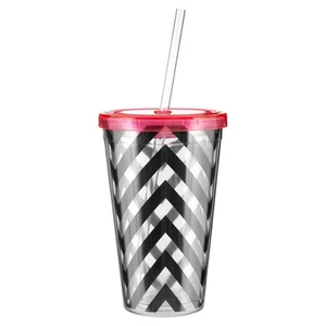 Mimo Chevron 450ml Drinks Cup Travel Mug BPA-free Plastic Juice Chevron Design - Picture 1 of 1