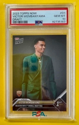 2023 Victor Wembanyama Topps Now Draft #D1 Rookie Graded PSA 10! SA Spurs! - Image 1 of 2