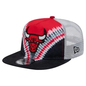 Men's New Era Black/Red Chicago Bulls Throwback Dye Golfer Snapback Hat - Picture 1 of 6