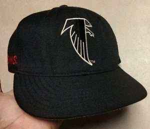 Vtg 90s  Atlanta Falcons Trucker Hat Cap Snap Back Black Made USA  AJD - Picture 1 of 10