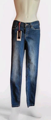 Woman's Rainbow Low Rise Dark Blue Super Skinny☆Lycra☆Denim Jeans☆Size 34  - Image 1 of 2