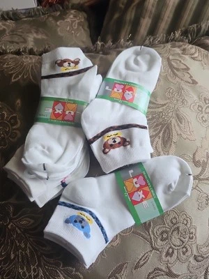 Nuevo Lote 12 Pares Calcetines Deportivos Niña Tobillo Cuarto Talla 6-8 Algodón Tigre Informales Foto 1 de 4