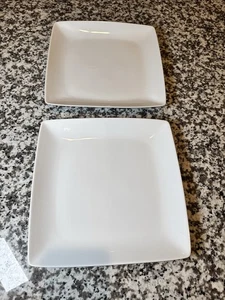 Better Homes & Gardens Square White Dinner Plates 10 3/4 Inch Set Of 2 - Picture 1 of 3