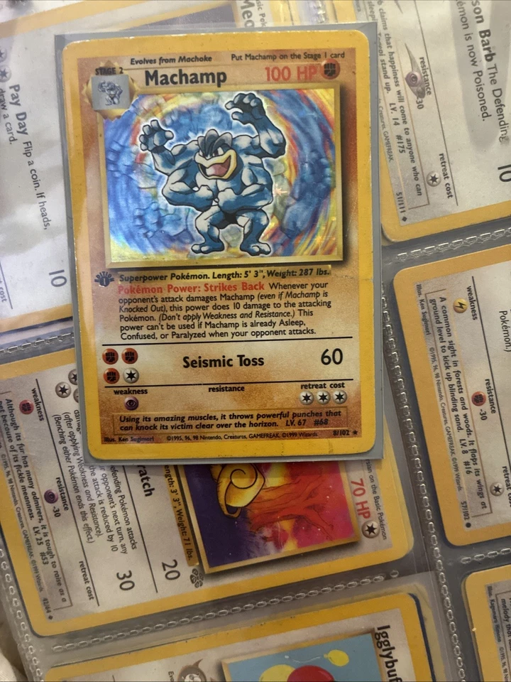 1999 POKEMON GAME BASE SET 1ST EDITION #8 MACHAMP HOLO PSA 8 - Image 1 of 1