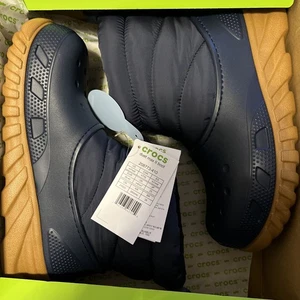 Crocs Duet Max II Boot Navy Blue Insulated Faux Fur EU M6 W7 38-39 - Picture 1 of 6