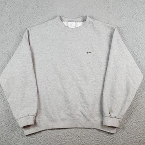 Y2K Nike Heather Gray Swoosh Logo Gr. XL Oversized Pullover Crewneck Sweatshirt - Bild 1 von 11