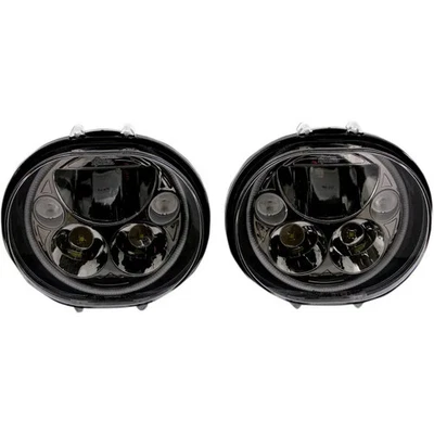 Par de faros Custom Dynamics negros Tru-Beam 5 3/4" Harley Road Glide Foto 1 de 2